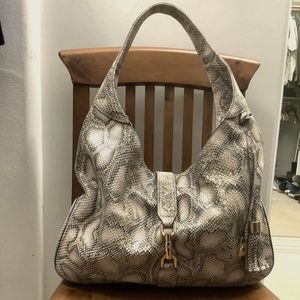 GILI Python Embossed Leather Hobo
